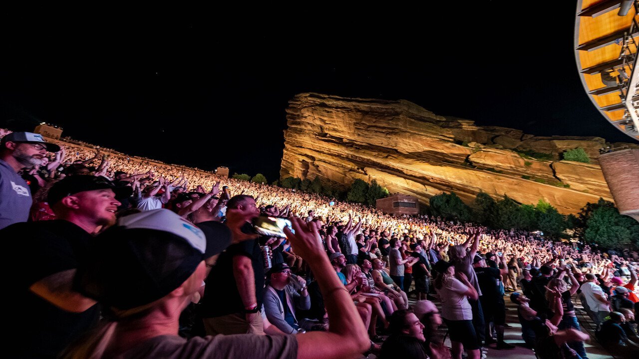 View from the crowd at Red Rocks