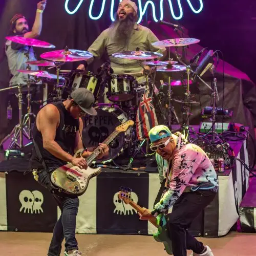 The band Pepper performs onstage