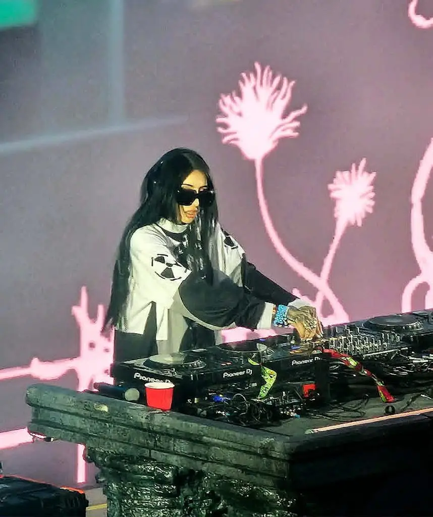 Female DJ performs onstage